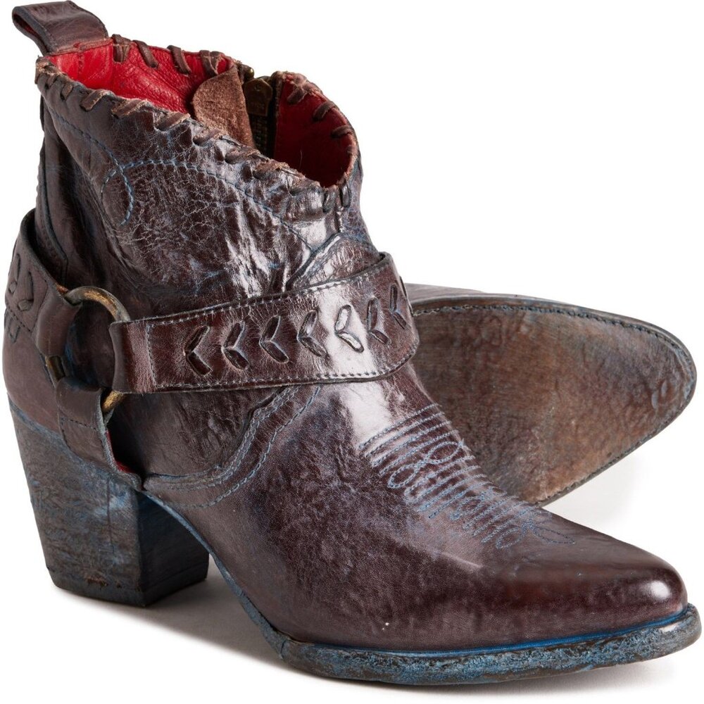 BED STU Tania Ankle Harness BOOTS Size 9.5 Leather Teak Rustic Western NEW $295